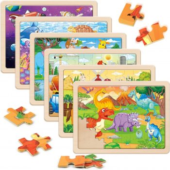 SYNARRY Wooden Puzzles for Kids Ages 4-6, 6 Packs 60 PCs Jigsaw Puzzles Preschool Educational... SYNARRY Wooden Puzzles for Kids Ages 4-6, 6 Packs 60 PCs Jigsaw Puzzles Preschool Educational...