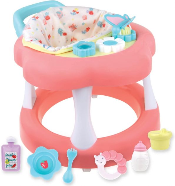 JC Toys – For Keeps Playtime! | Baby Doll Walker Gift Set | Fits Dolls up to 17″ | Cloth Seat for easy use and Play Accessories | Ages 2+