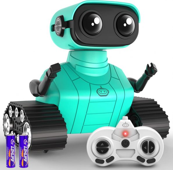 Hamourd Robot Toys – Kids Toys Rechargeable RC Robots, Remote Control Toy with Auto-Demonstration, Flexible Head & Arms, Dance Moves, Music, Shining LED Eyes, for Girls Boys