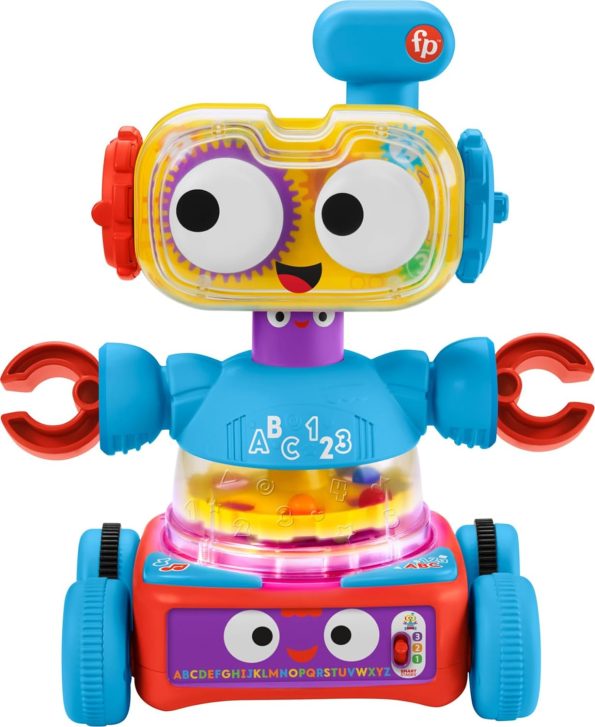 Fisher-Price Baby Toddler & Preschool Toy, 4-in-1 Learning Bot with Music Lights & Smart Stages Content for Kids Ages 6+ Months​ (Amazon Exclusive)