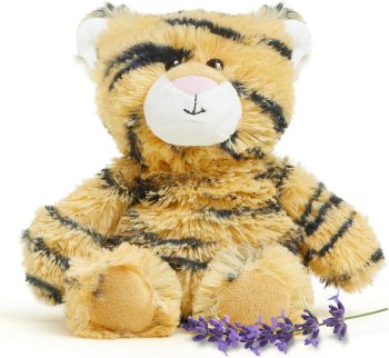 warmies Junior Microwavable & Weighted Stuffed Animals, Tiger – Heated Stuffed Animal...